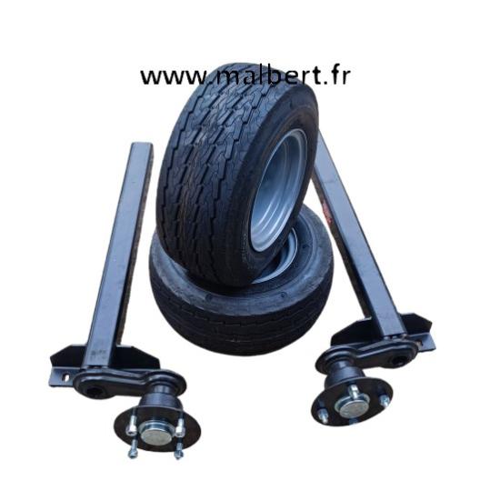 Ensemble Demi essieux + 2 roues 16.5/650x8