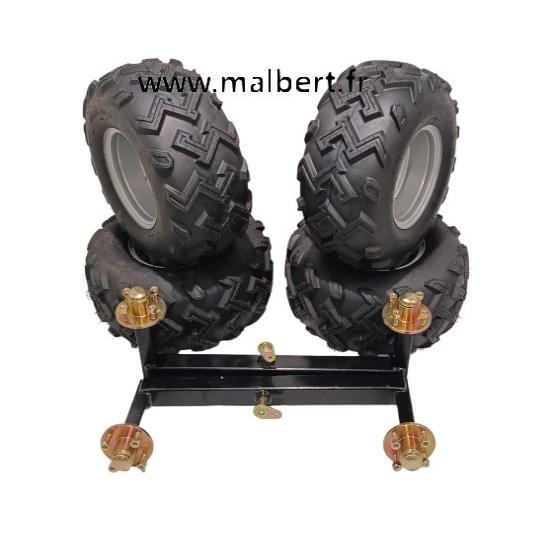 Ensemble Boggie + 4 roues 22/11x10 Diamètre 580mm largeur 250mm