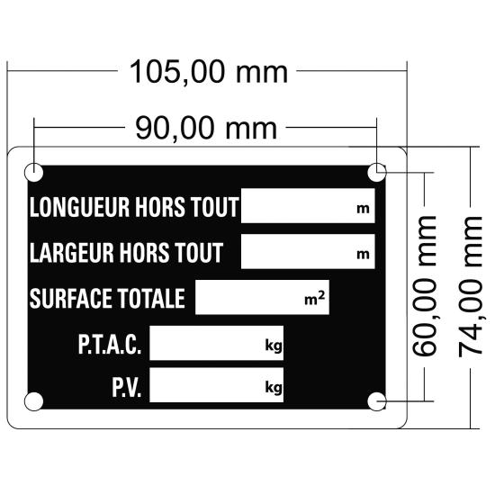 Plaque de tare ALU à riveter