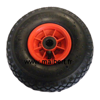 Roulette de roue jockey 260x85mm gonflable avec roulement