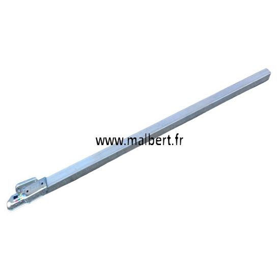 Tube carré 60x60mm Longueur 2m épaisseur 3.5mm + Tête à rotule 750kg 60mm