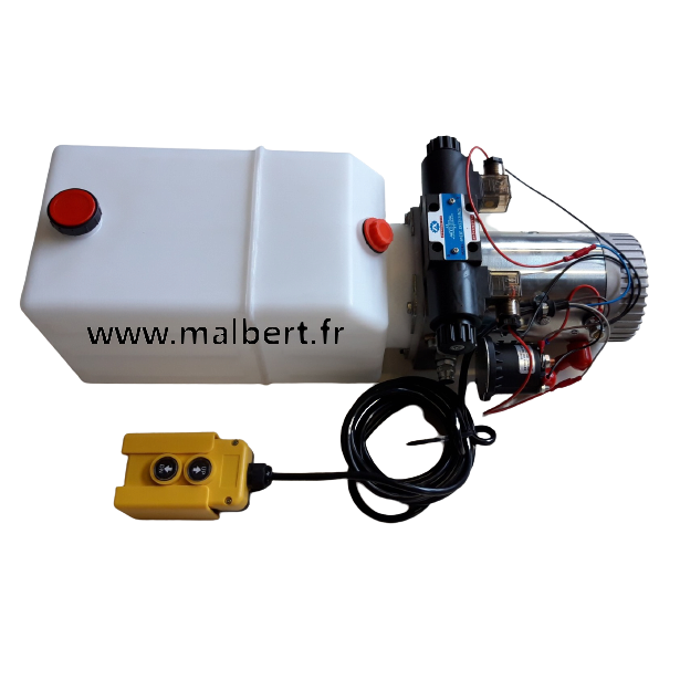Pompe hydraulique 12V double effet réservoir 6L 1.6kw