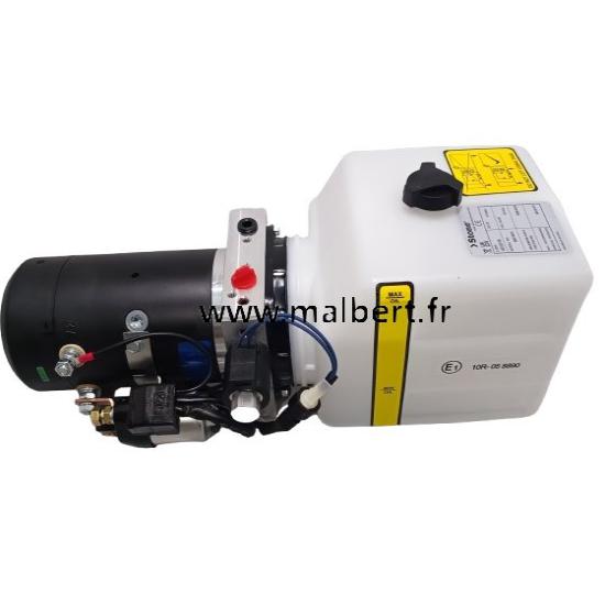Pompe électrique hydraulique 12v simple effet réservoir 4L