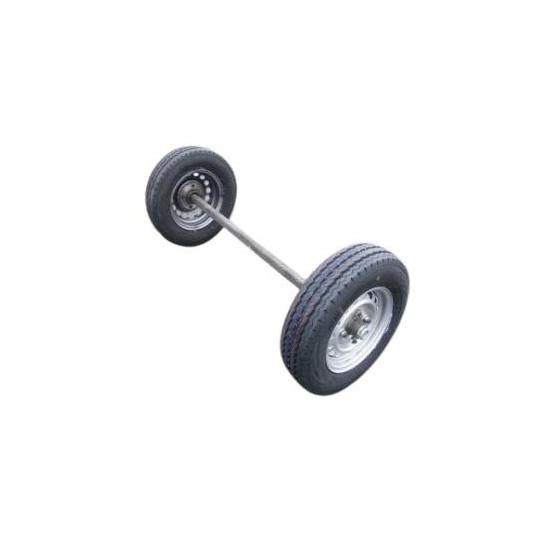 Ensemble essieu agraire carré 50mm + 2 roues 185x14C