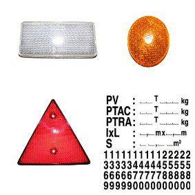 Catadioptre / Plaque de tare / Support de plaque