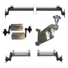 Demi essieu sur platine à boulonner